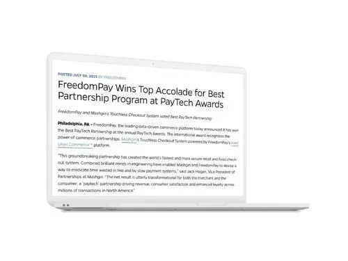 FreedomPay Wins Top Accolade for Best Partnership Program at PayTech Awards